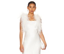 LAMARQUE BOLERO-JACKE MIT FEDERN DIDINA in White