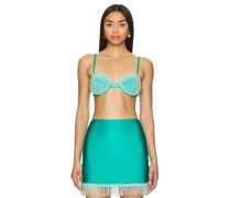 PatBO OBERTEIL HAND BEADED BUSTIER in Teal