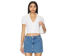 Alice + Olivia POLOSHIRT IN CROPPED-LÄNGE LINDA in White