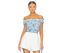 Poupette St Barth SCHULTERFREIES KURZTOP ALBA in Blue