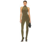 Norma Kamali CATSUIT TURTLE in Olive