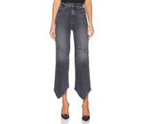 MOTHER ASYMMETRISCHE HOSE MIT GERADEM BEIN DAGGER FLOOD in Black