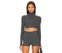 SIMKHAI KURZER PULLOVER BRIE in Charcoal