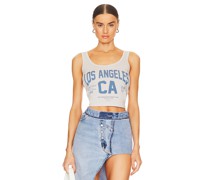 The Laundry Room TANK-TOP IN KARREE-FORM WELCOME TO LOS ANGELES in Grey