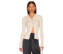 MORE TO COME Bandy Button Front Sweater in Beige