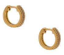 STONE AND STRAND OHRRINGE in Metallic Gold.