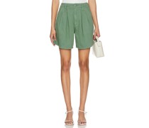 MOTHER The Pleated Chute Prep Short in Green