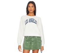 DAYDREAMER Los Angeles Raglan Crew in White