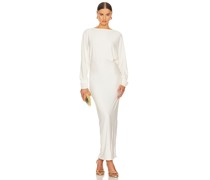 Helsa KLEID MATTE JERSEY OPEN BACK in Ivory