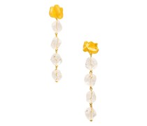 Sterling King Lucite Mini Drop Earrings in Metallic Gold.