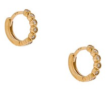 STONE AND STRAND OHRRINGE in Metallic Gold.