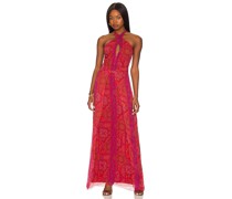 House of Harlow 1960 MAXIKLEID LEDRI in Burgundy