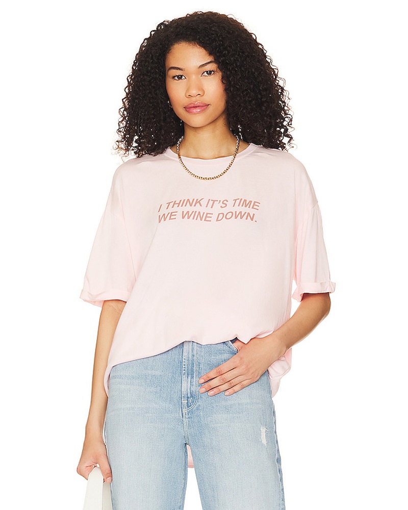 The Laundry Room Damen The Laundry Room OVERSIZED-SHIRT WINE DOWN in Blush