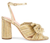 Loeffler Randall SANDALE CAMELLIA in Metallic Gold