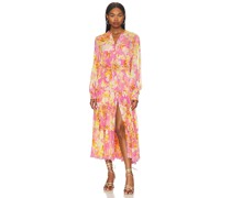 HEMANT AND NANDITA Auril Long Dress with Slip in Pink