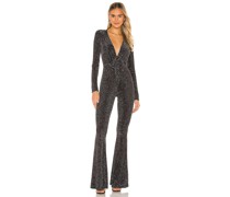 Show Me Your Mumu JUMPSUIT MIT AUSGESTELLTEM BEIN MARTINA in Black,Metallic Silver