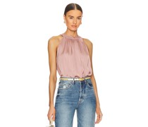 Velvet by Graham & Spencer BLUSE SATIN VISCOSE in Rose