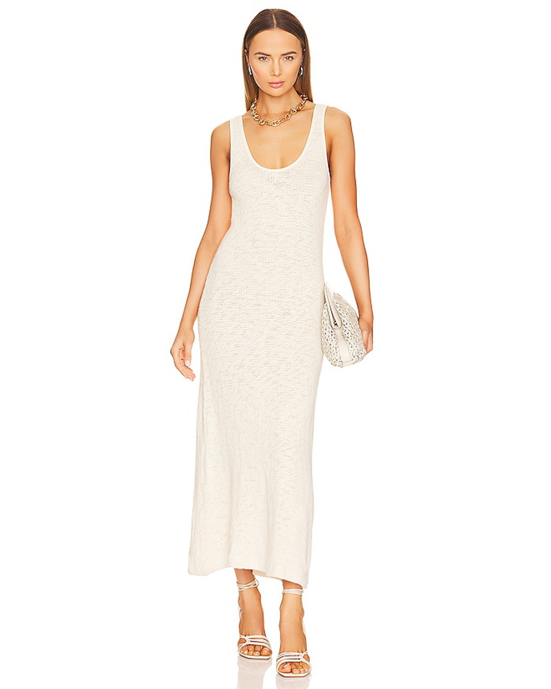 Enza Costa Damen Enza Costa TRÄGERKLEID SLUB in Cream