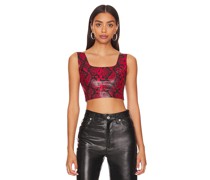 Commando CROP-TOP LEATHER ANIMAL in Red