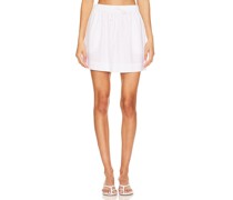 LNA Mia Linen Mini Skirt in White