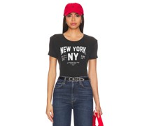 The Laundry Room Welcome To New York Baby Rib Tee in Black