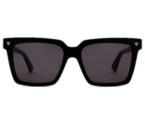 Bottega Veneta Triangle Stud Square Sunglasses in Black.
