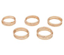 8 Other Reasons SET SCHMALE RINGE SIMPLE in Metallic Gold.