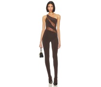 Norma Kamali CATSUIT SNAKE in Chocolate