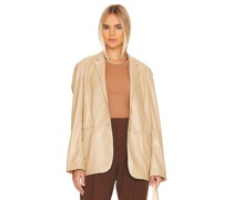 Velvet by Graham & Spencer BLAZER VEGAN LEATHER in Neutral