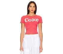 The Laundry Room T-SHIRT MIT RIPPSTRUKTUR COKE PATCHWORK in Red