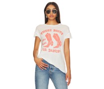 Junk Food SHIRT THESE BOOTS WERE MADE FOR DANCIN' in White