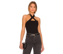 525 TOP HALTER CUT OUT in Black