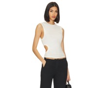 St. Agni Organic Cotton Cut Out Tank Top in White
