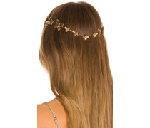 Jennifer Behr STIRNBAND PYPER HALO in Metallic Gold.