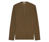 COTTON CITIZEN HENLEY-SHIRT HENDRIX in Olive