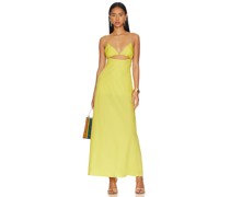 SWF MAXIKLEID CUT OUT A LINE in Lemon