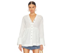 Free People TOP IM BABYDOLL-SCHNITT MILES AWAY in White