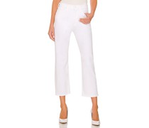 MOTHER CROPPED-HOSE MIT GERADEM BEIN DITCHER in White
