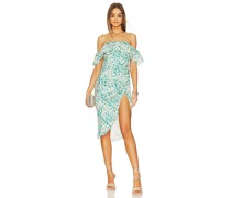 Amanda Uprichard MIDI-KLEID ROSALINDA in Cream,Teal