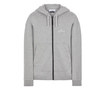 Sweatshirt Mit Zipp Grau Baumwolle