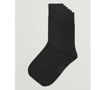 6-Pack True Baumwoll Socks Black