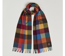 Merino Woll Block Check Halstuch / Schal Multi