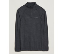 Long Sleeve Woll Tech half Zip Shirt Black