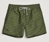 Printed Badeshort Green Squiggle
