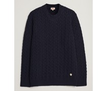 Pull RDC Woll Structured Stricked Sweater Navy