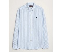 Douglas Leinen Stripe Shirt Light Blue