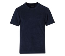 Fons Baumwoll Blend Terry Pocket Tshirt Navy