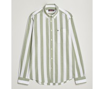 Baumwoll Blockstripe Buttondownhemd Green/White