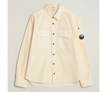 Long Sleeve Gabardine Pocket Shirt Ecru