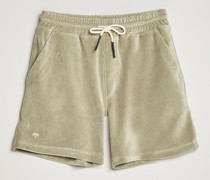 Drawstring Velour Shorts Washed Grey
